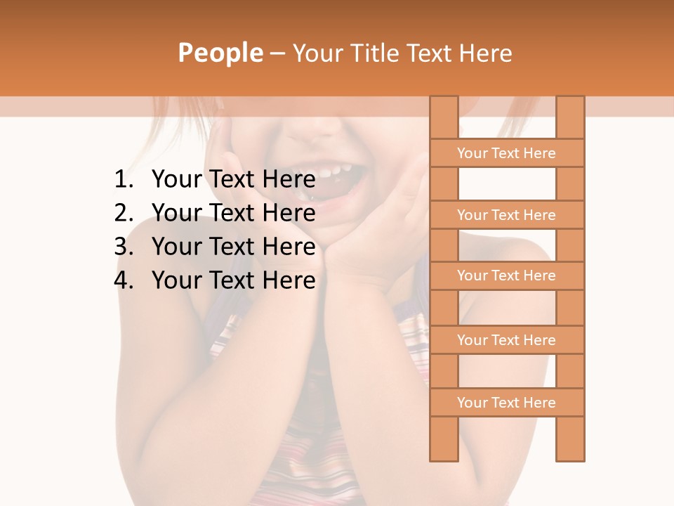 Little Girl With White Background PowerPoint Template