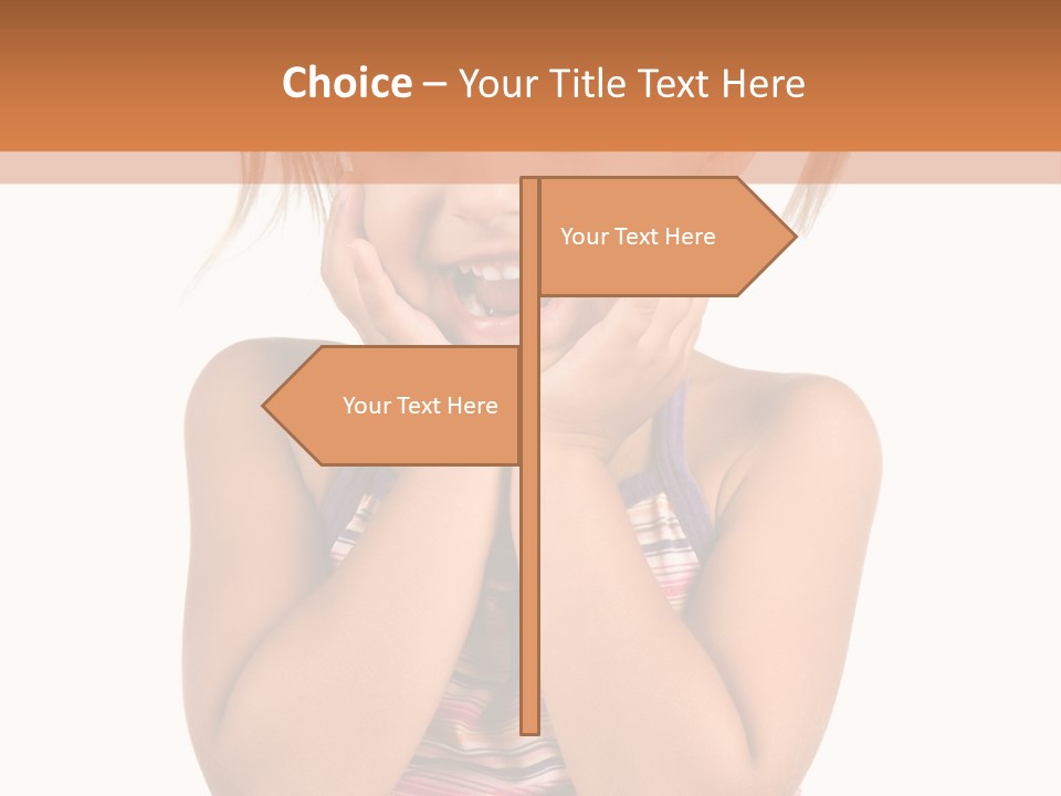 Little Girl With White Background PowerPoint Template