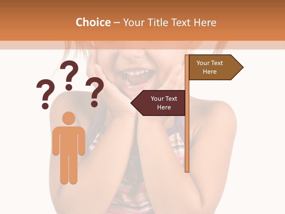 Little Girl With White Background PowerPoint Template