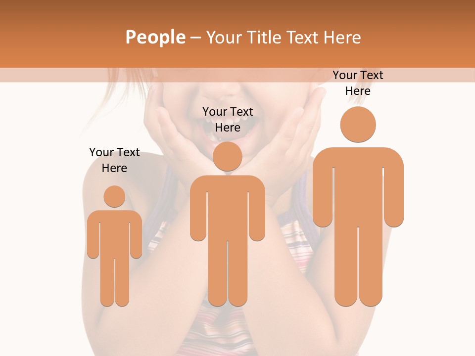 Little Girl With White Background PowerPoint Template