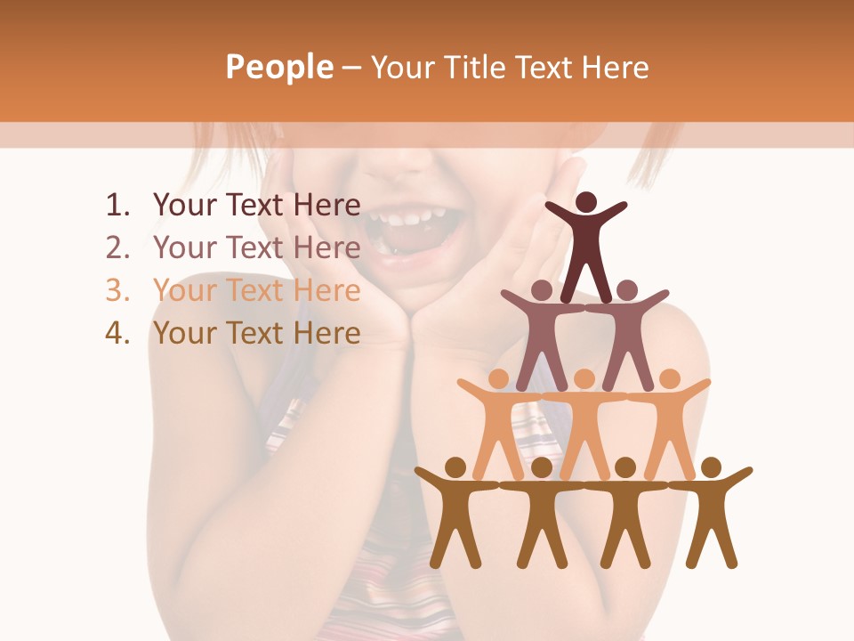 Little Girl With White Background PowerPoint Template