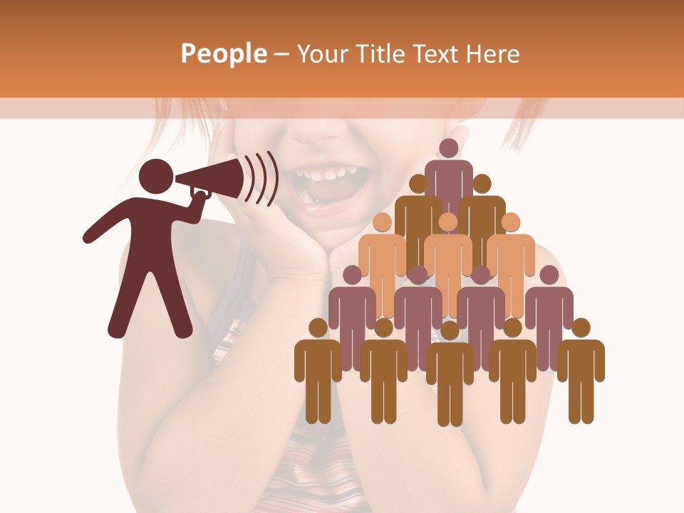 Little Girl With White Background PowerPoint Template