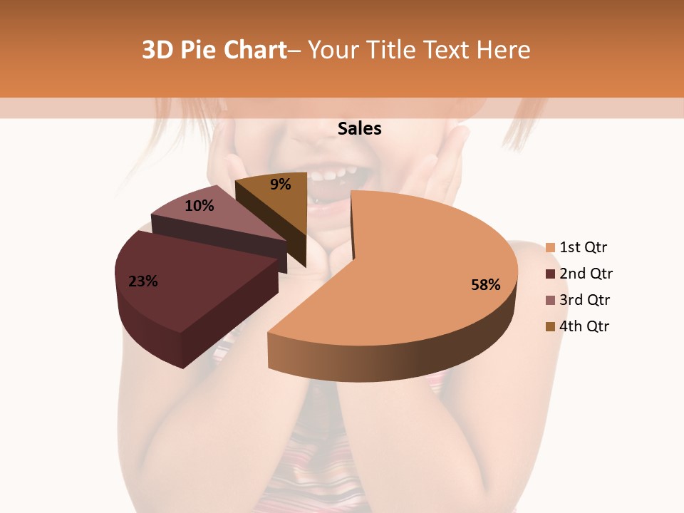 Little Girl With White Background PowerPoint Template