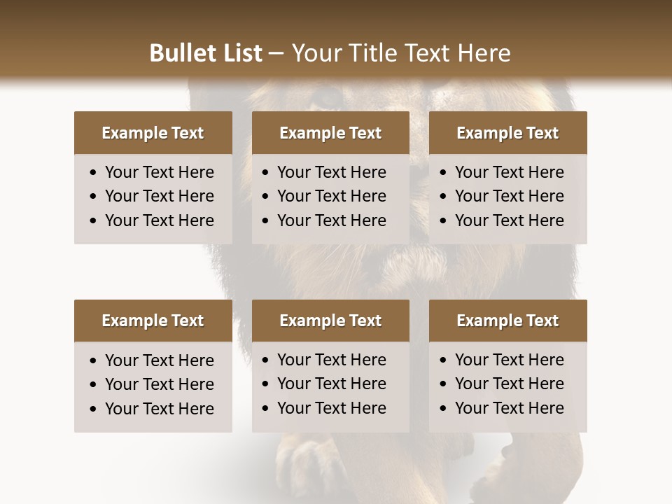 Lion White Background PowerPoint Template