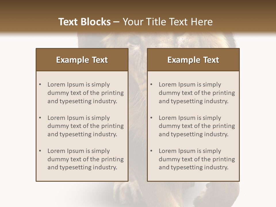 Lion White Background PowerPoint Template