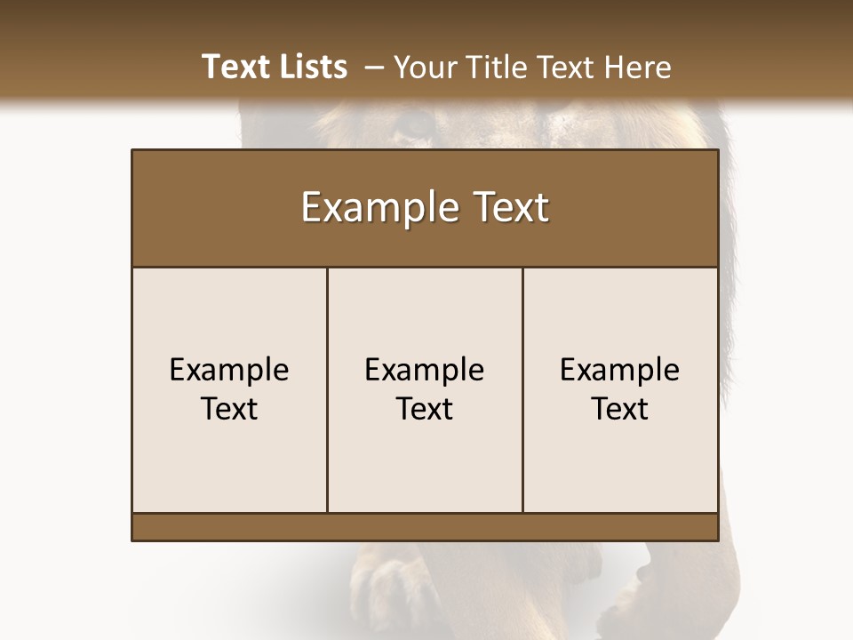 Lion White Background PowerPoint Template