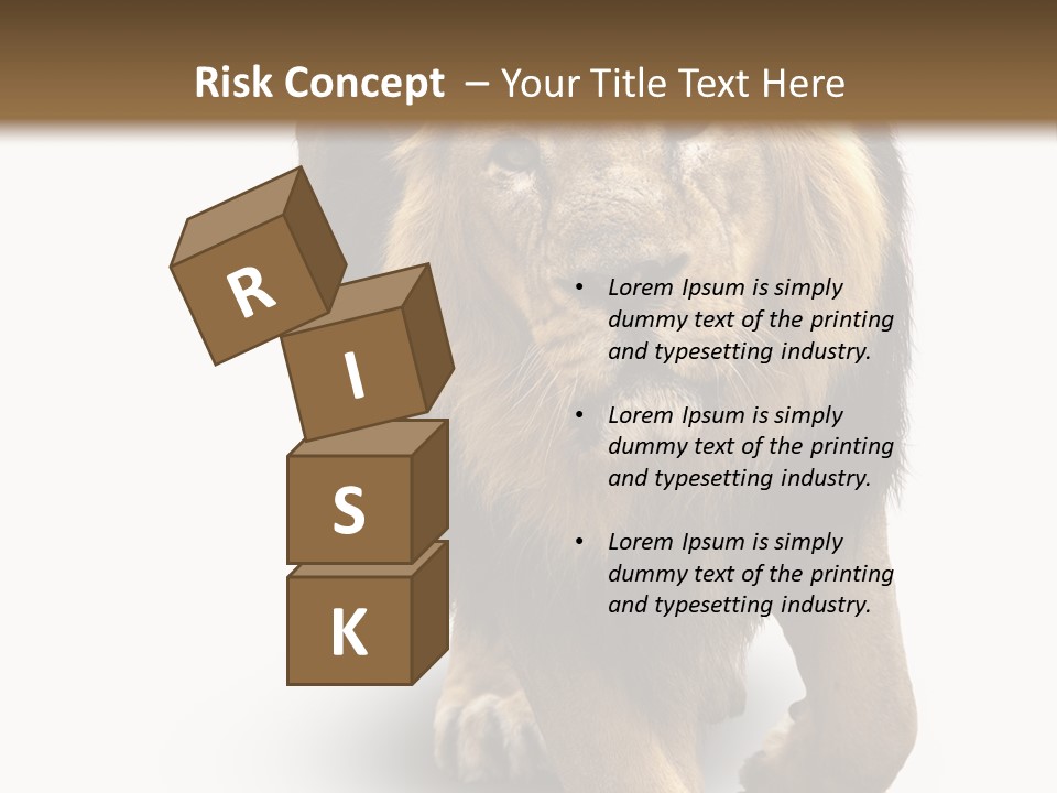 Lion White Background PowerPoint Template