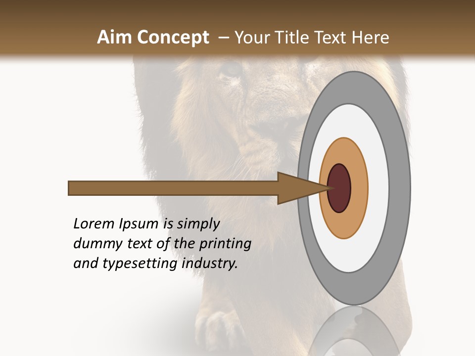 Lion White Background PowerPoint Template