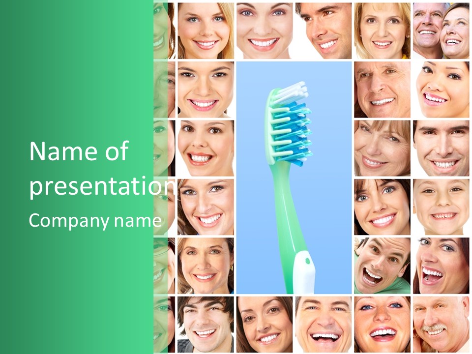 Faces Of Smiling People PowerPoint Template