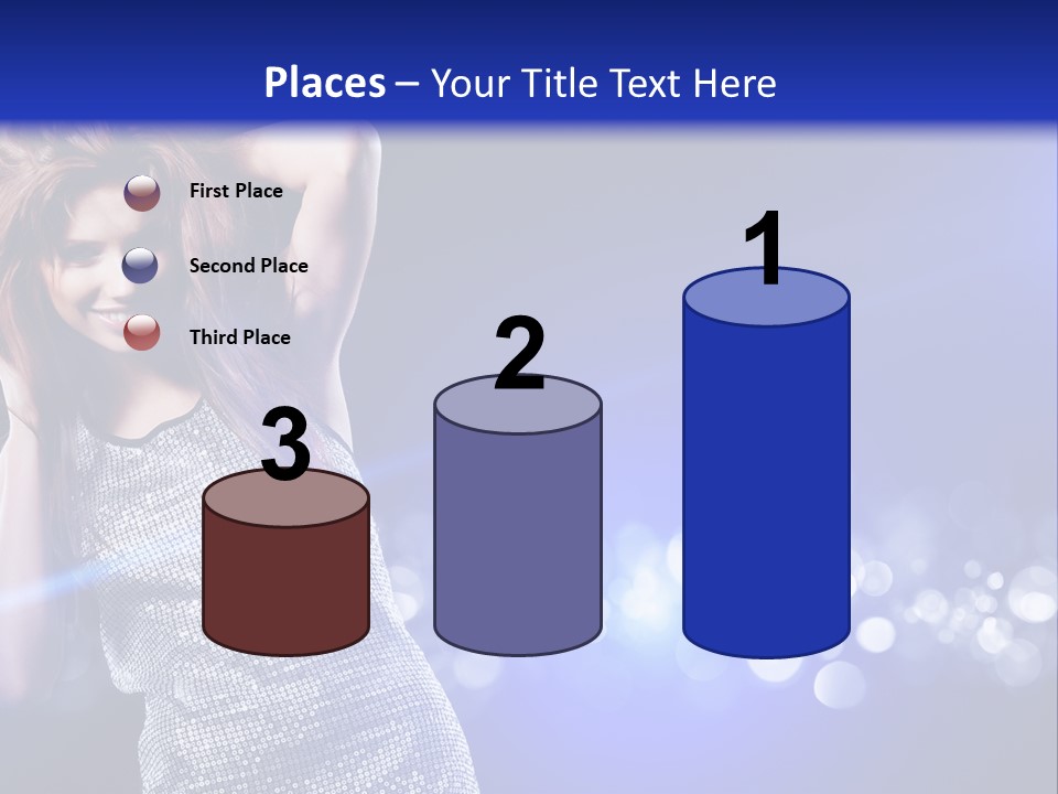 Copyspace Model Blue PowerPoint Template
