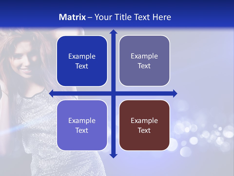 Copyspace Model Blue PowerPoint Template