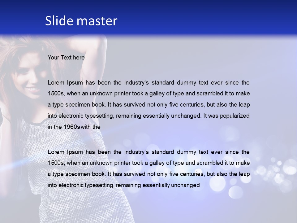 Copyspace Model Blue PowerPoint Template