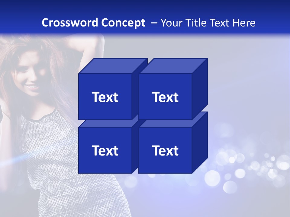 Copyspace Model Blue PowerPoint Template
