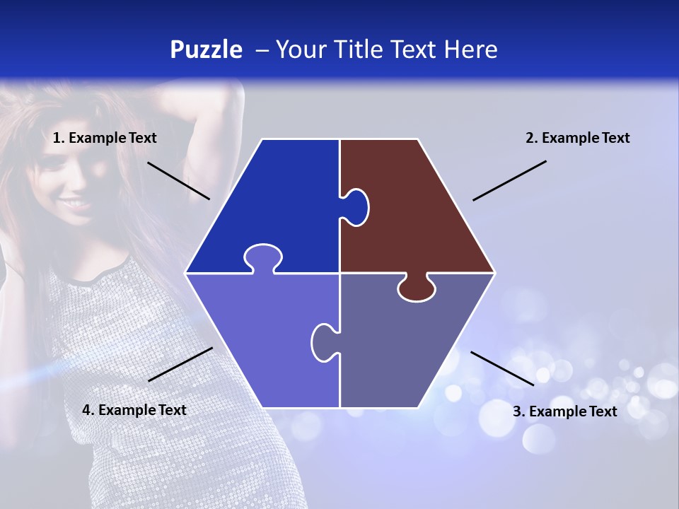 Copyspace Model Blue PowerPoint Template