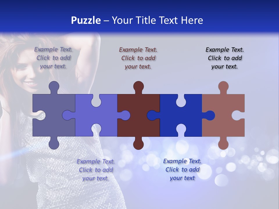 Copyspace Model Blue PowerPoint Template