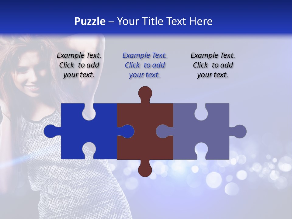 Copyspace Model Blue PowerPoint Template