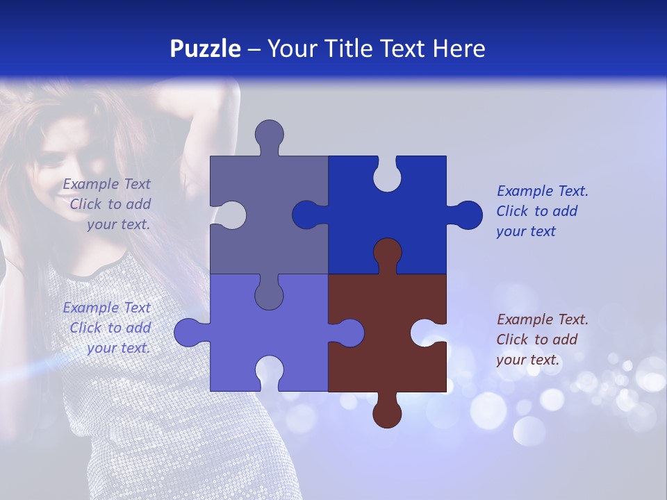 Copyspace Model Blue PowerPoint Template