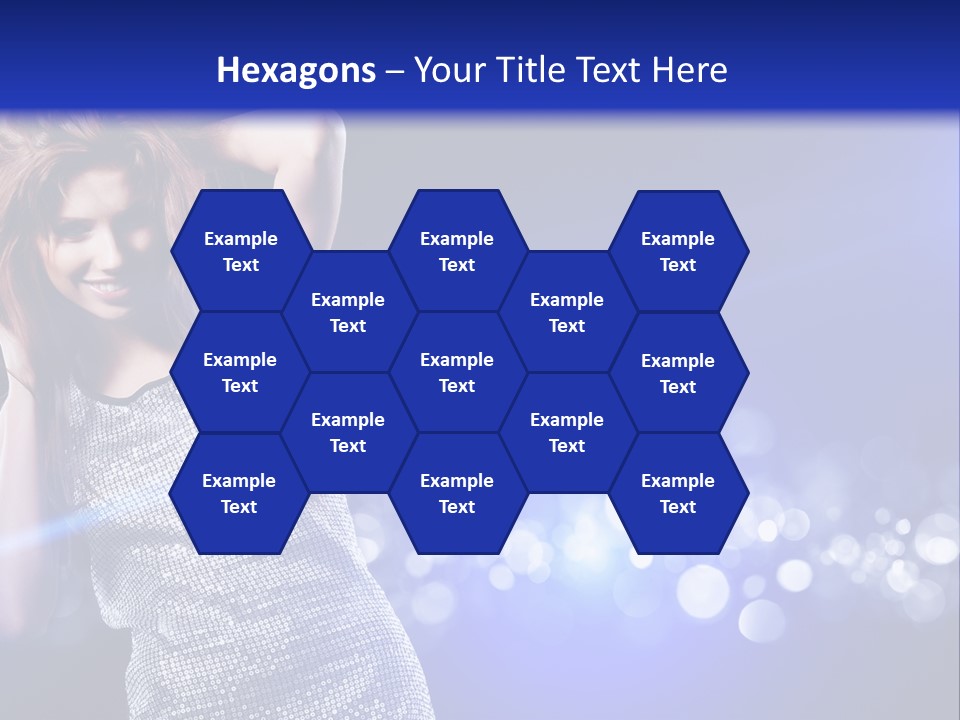 Copyspace Model Blue PowerPoint Template
