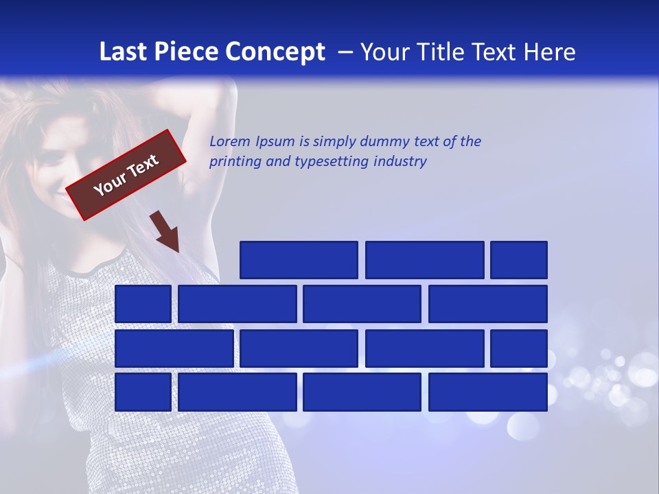Copyspace Model Blue PowerPoint Template