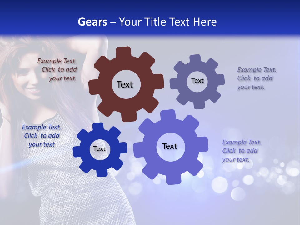 Copyspace Model Blue PowerPoint Template