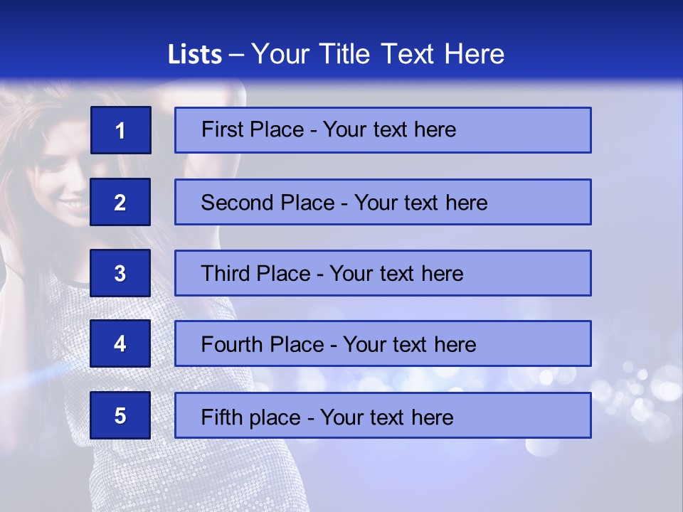 Copyspace Model Blue PowerPoint Template