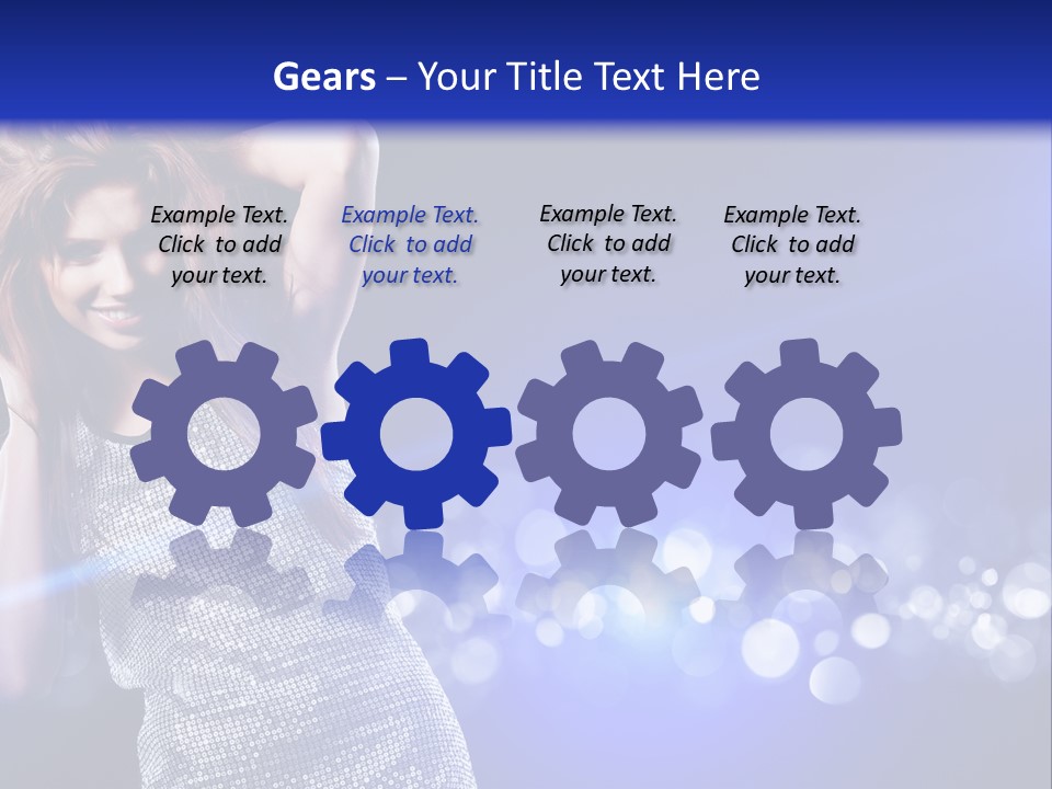 Copyspace Model Blue PowerPoint Template