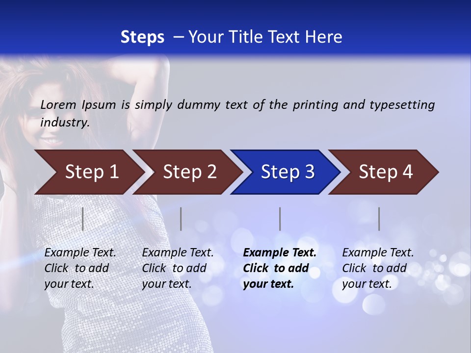 Copyspace Model Blue PowerPoint Template