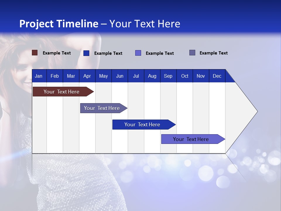 Copyspace Model Blue PowerPoint Template