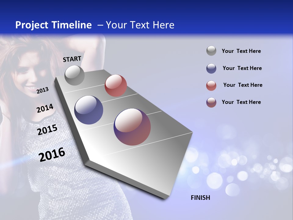 Copyspace Model Blue PowerPoint Template