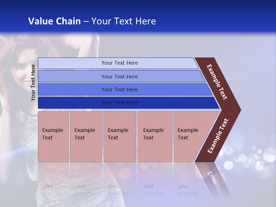 Copyspace Model Blue PowerPoint Template