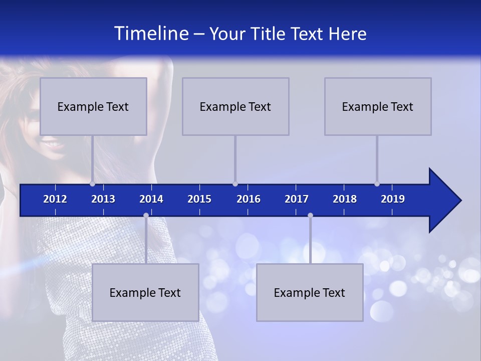 Copyspace Model Blue PowerPoint Template