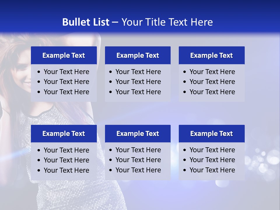 Copyspace Model Blue PowerPoint Template