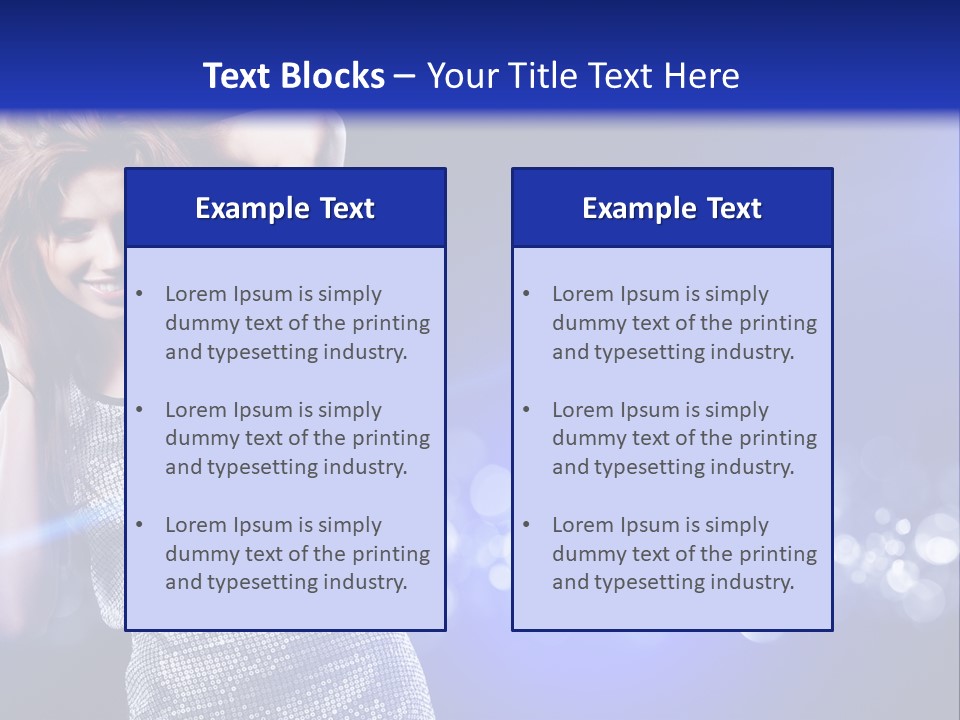 Copyspace Model Blue PowerPoint Template