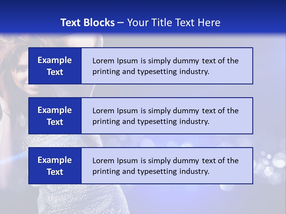 Copyspace Model Blue PowerPoint Template