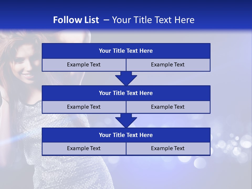 Copyspace Model Blue PowerPoint Template
