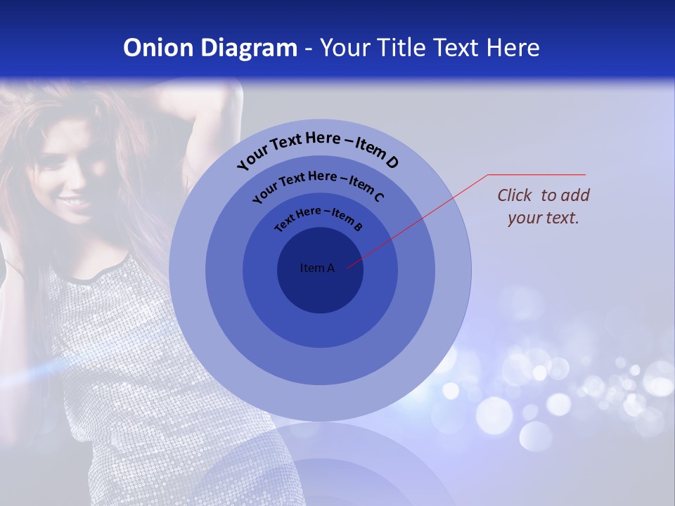 Copyspace Model Blue PowerPoint Template