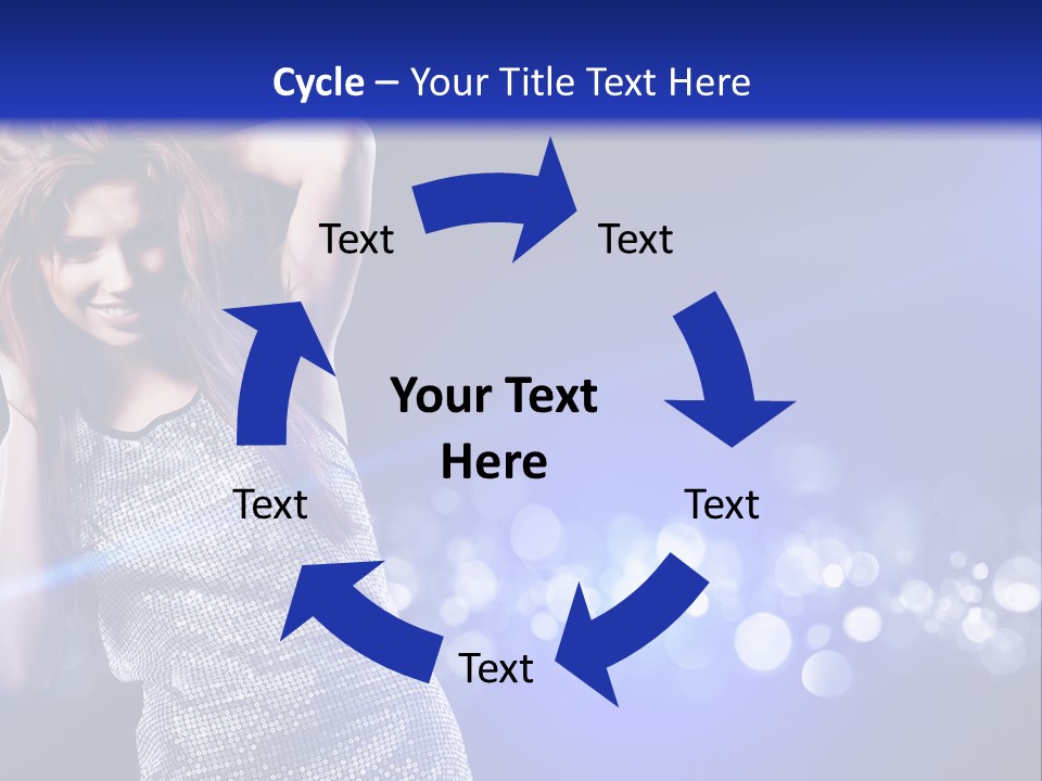 Copyspace Model Blue PowerPoint Template
