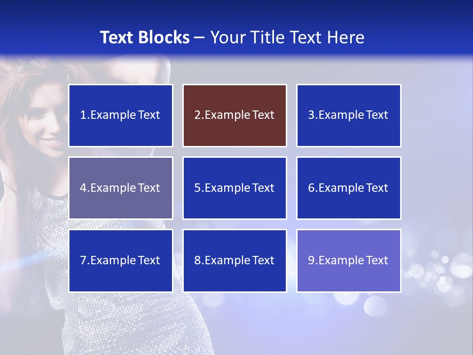 Copyspace Model Blue PowerPoint Template