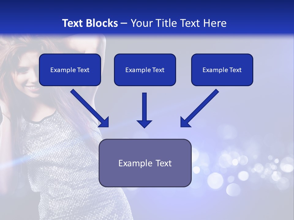 Copyspace Model Blue PowerPoint Template