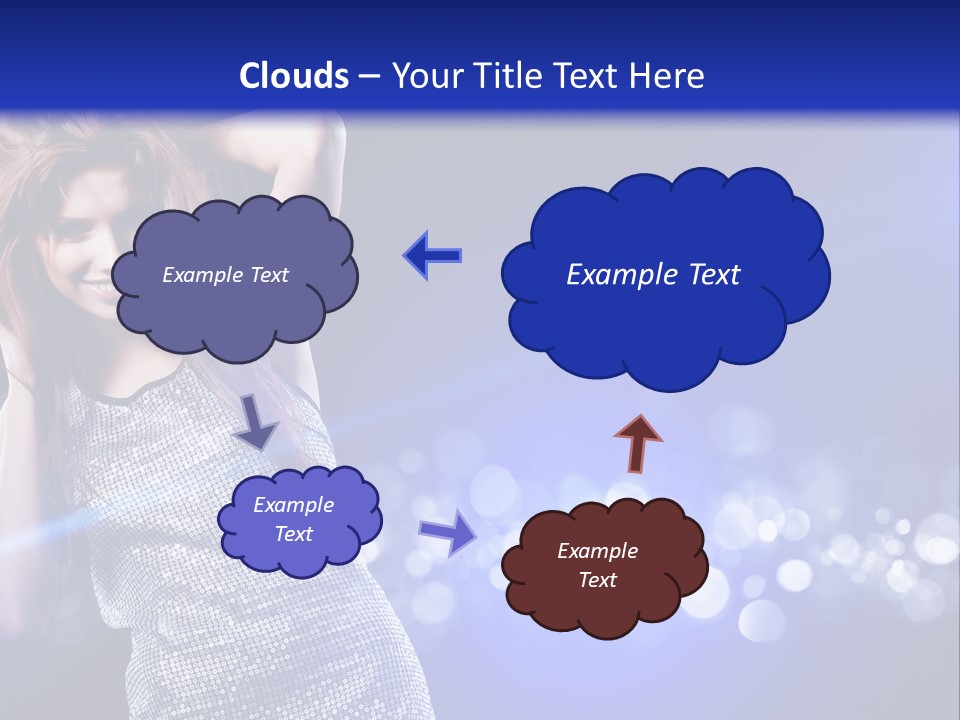 Copyspace Model Blue PowerPoint Template