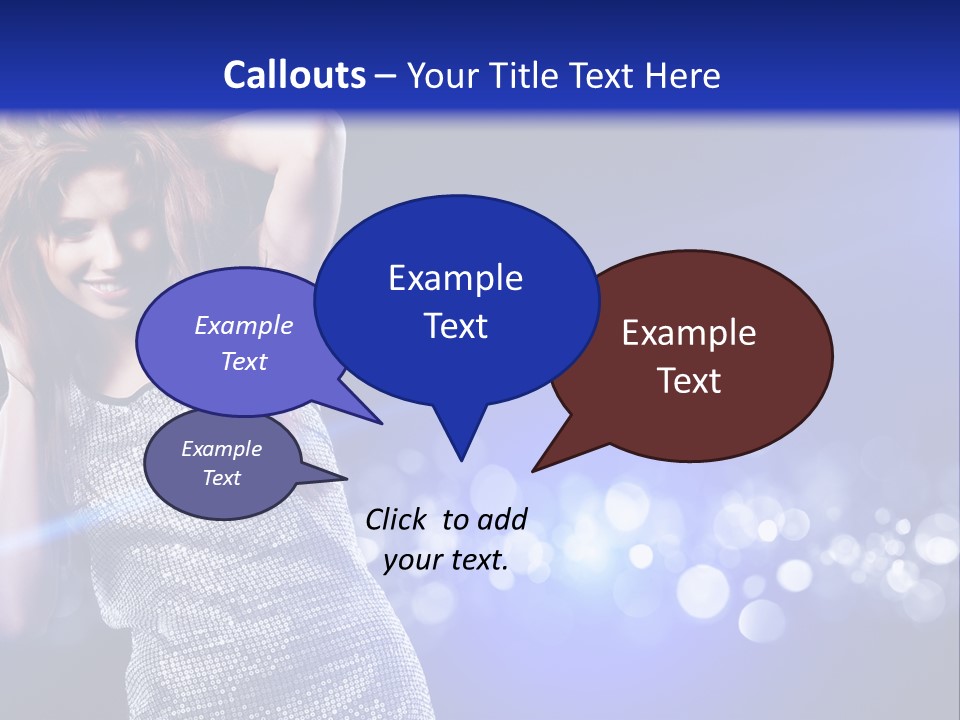 Copyspace Model Blue PowerPoint Template