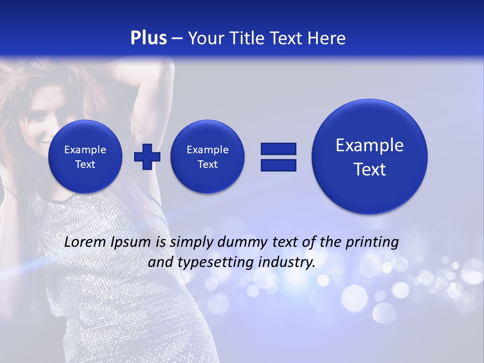 Copyspace Model Blue PowerPoint Template
