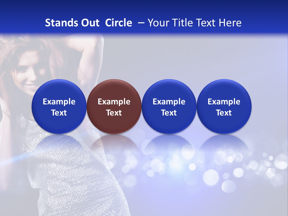 Copyspace Model Blue PowerPoint Template
