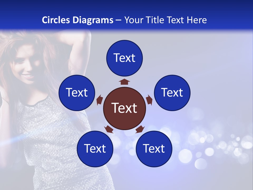 Copyspace Model Blue PowerPoint Template