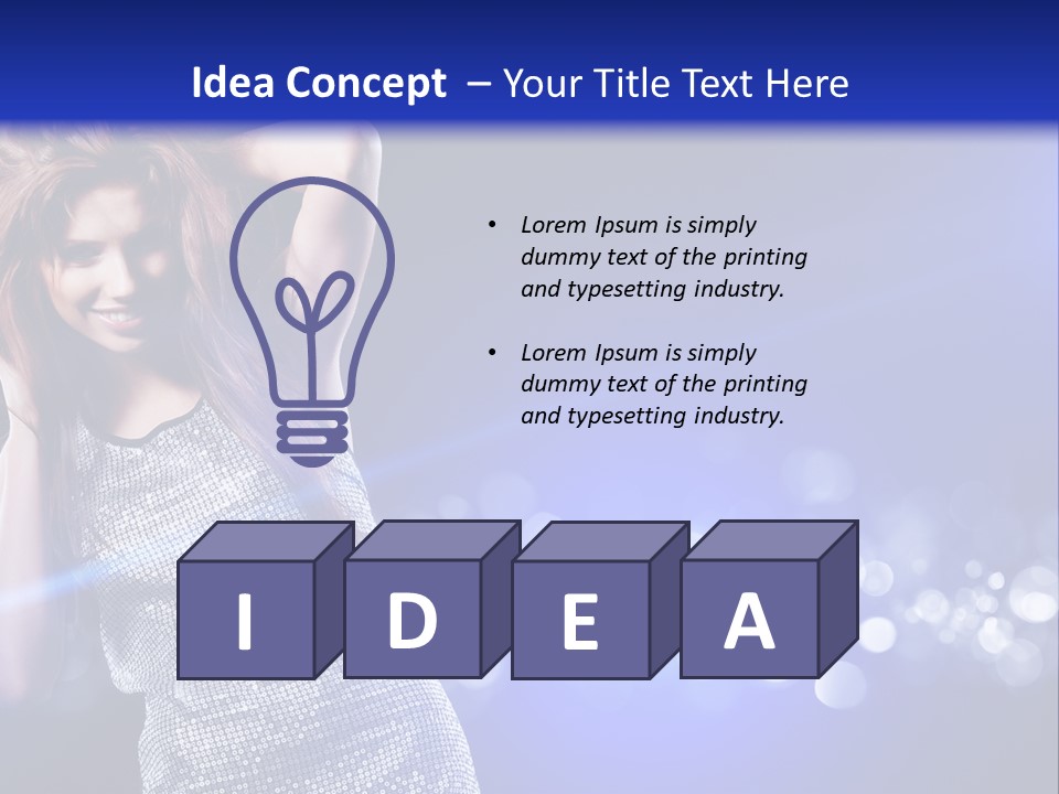 Copyspace Model Blue PowerPoint Template