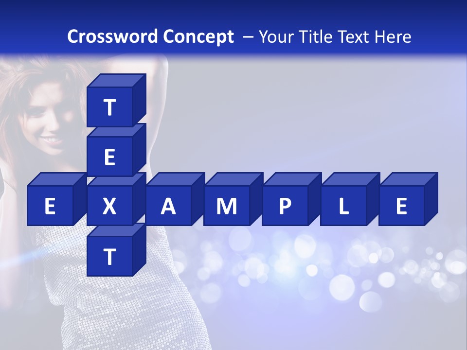 Copyspace Model Blue PowerPoint Template