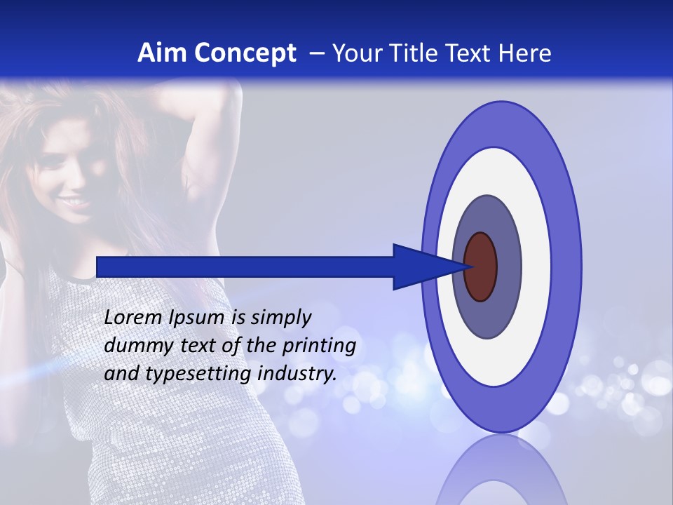 Copyspace Model Blue PowerPoint Template