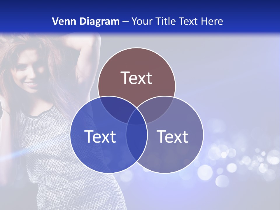 Copyspace Model Blue PowerPoint Template