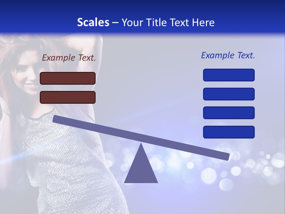 Copyspace Model Blue PowerPoint Template