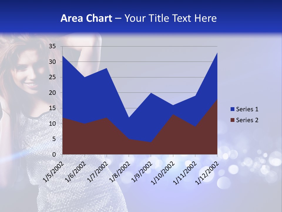 Copyspace Model Blue PowerPoint Template